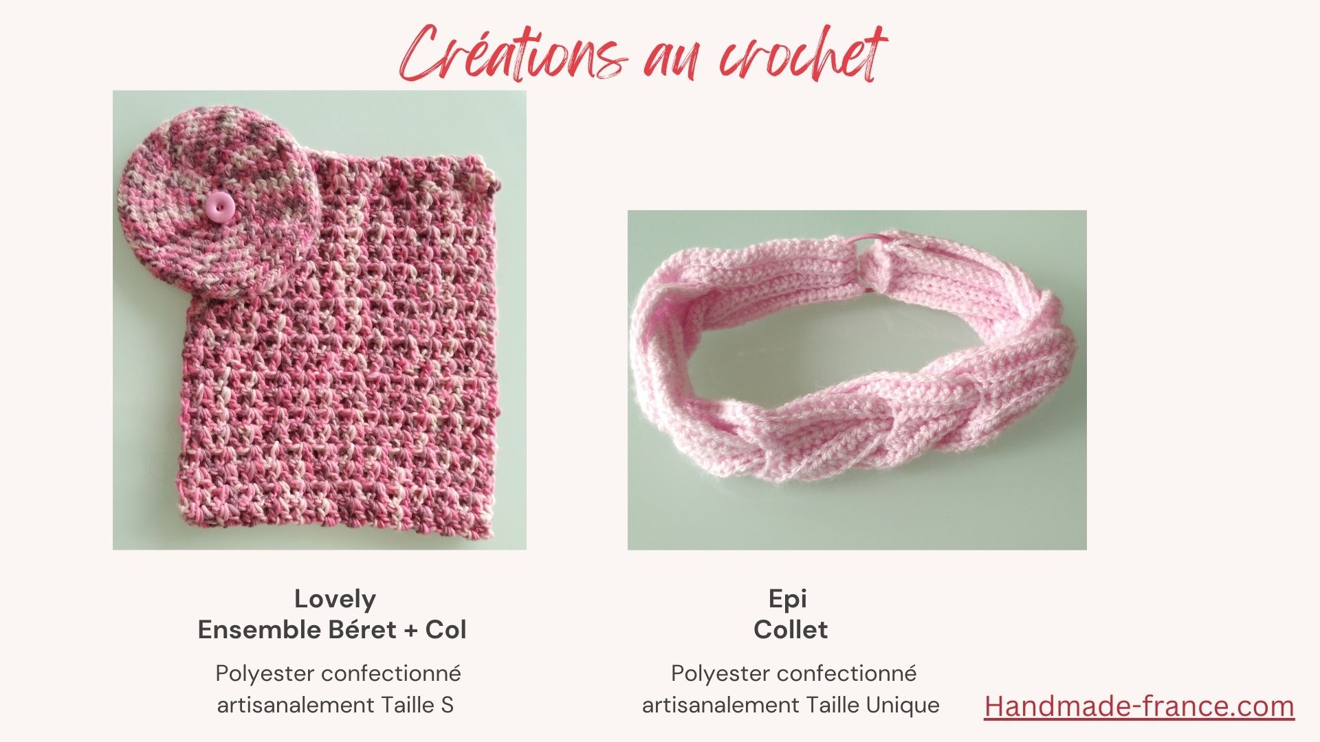COLLECTION DE PIECES FAITES MAIN AU CROCHET – Image 6