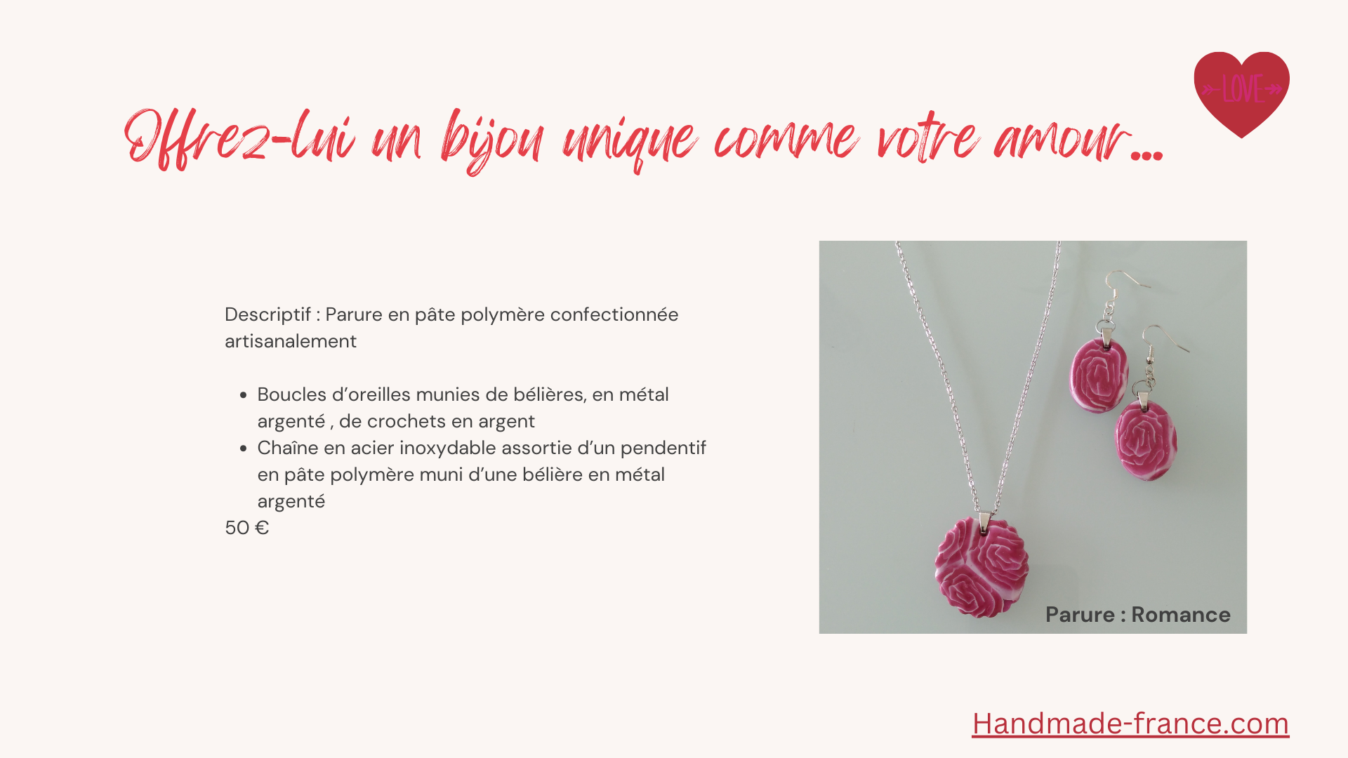 EI Handmade France  Boutique   en ligne  ->  handmade-france.com