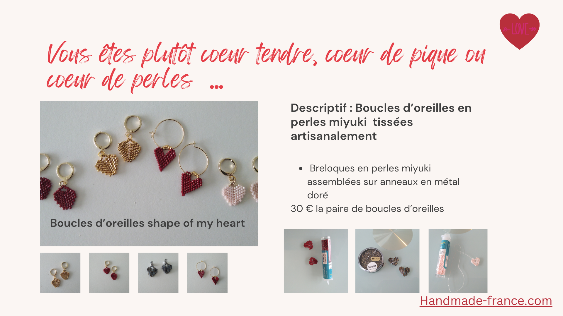 Entreprise Individuelle - Boutique en ligne : handmade-france.com